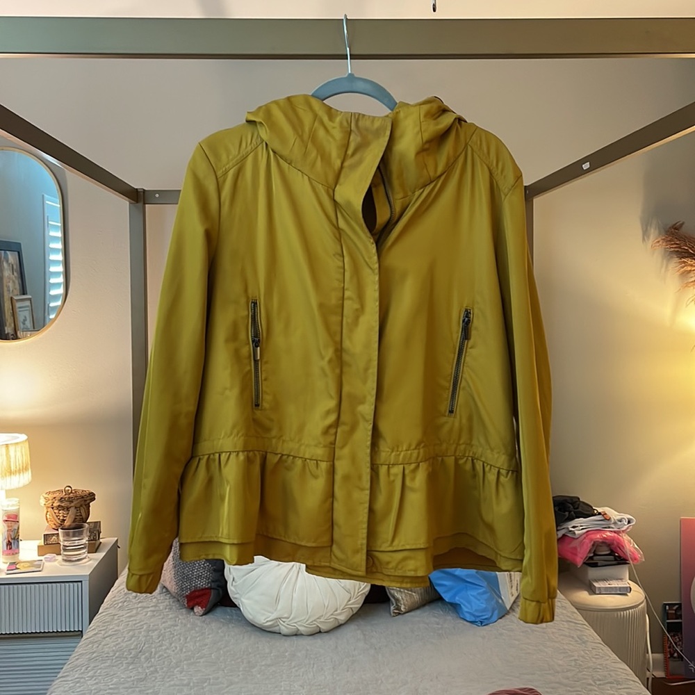 Zara Peplum Rain Jacket - Mustard